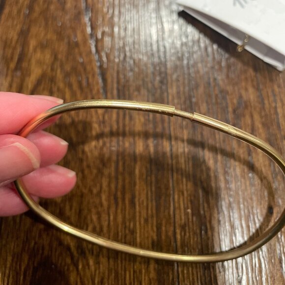 Madewell Vintage Gold Two-Pack Cuff Chain Anklet Set Plated Recycled Brass NQ247 - Picture 6 of 7